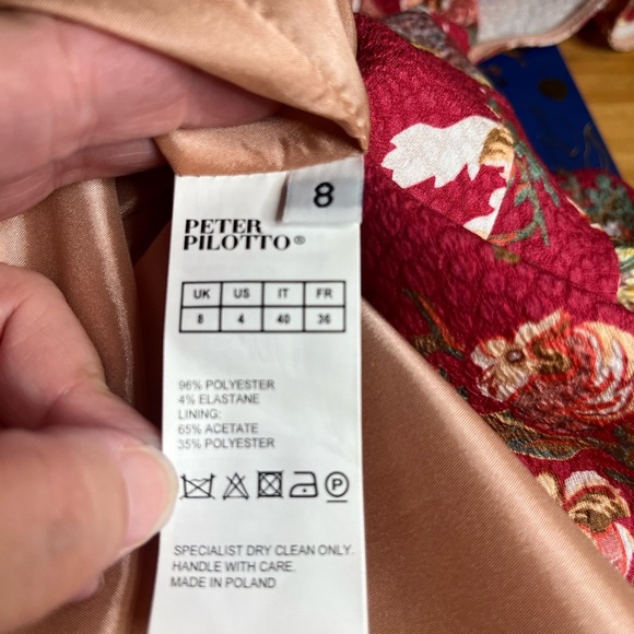 NWT Peter Pilotto- Fuchsia Printed Waffle T-Dress. Size US 4 - Picture 10 of 12